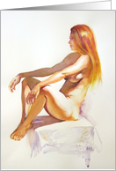 Fine Art Nude watercolour. Inspirational words. card
