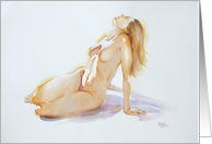 Fine Art Nude Watercolour - Life, Love and Appreciation of a Woman card