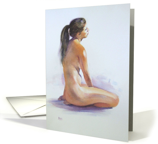 Fine Art Watercolour Nude Believe in Yourself Staying Strong card