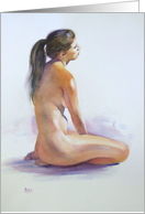 Fine Art Watercolour Nude Believe in Yourself Staying Strong card