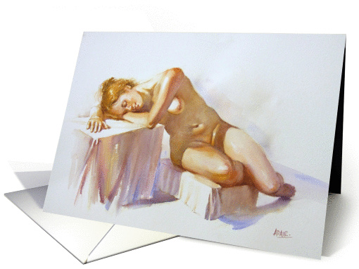 Fine art watercolour nude - Love and encouragement card (1087880)
