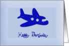 Happy Birthday-Glitter Airplane - For Boy card