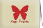 Happy Birthday Glitter butterfly - For Girl card