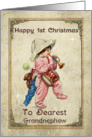 Happy 1st Christmas to Grandnephew-Vintage Greetings card