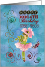 Happy 14th Birthday Great Niece-Flower Fairy card