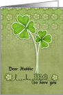 Happy St. Patrick’s Day to Husband-Clover Leaf Flower card