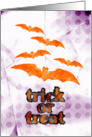 Halloween Trick or Treat Bats in Watercolor card