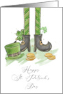 St. Patrick’s Day Leprechaun with Hat and Shamrock card