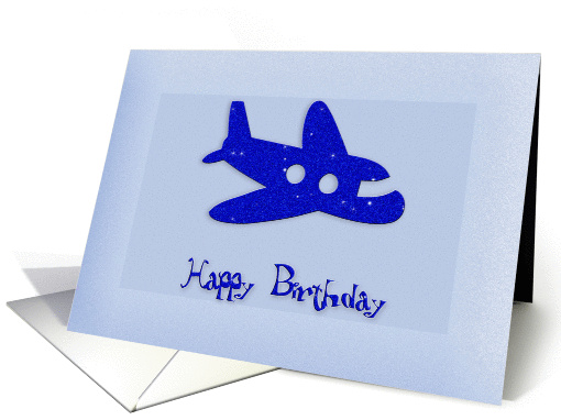Happy Birthday-Glitter Airplane - For Boy card (1149574)
