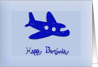 Happy Birthday-Glitter Airplane - For Boy card