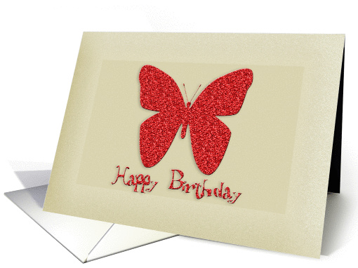 Happy Birthday Glitter butterfly - For Girl card (1149614)