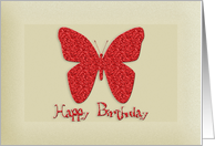 Happy Birthday Glitter butterfly - For Girl card