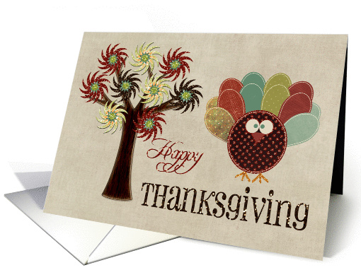 Happy Thanksgiving Tree with a Turkey card (1163678)