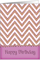 Happy Birthday Glitter Chevron card