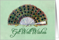Get Well Wishes Peacock Feathers Fan card