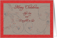 Merry Christmas Step Son and Daughter in Law card