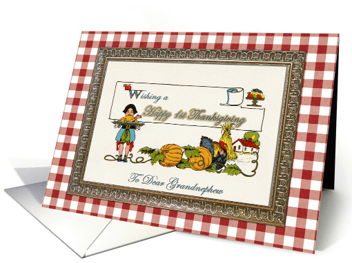 Happy 1st Thanksgiving to Grandnephew card (1176066)