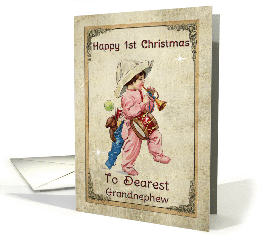 Happy 1st Christmas to Grandnephew-Vintage Greetings card (1176074)