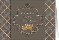 Wedding Congratulations to Son -Golden hearts card