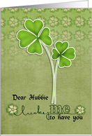 Happy St. Patrick’s Day to Husband-Clover Leaf Flower card
