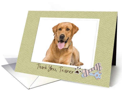 Bones and Paw, Thank You Dog Trainer Custom Photo card (1239352)