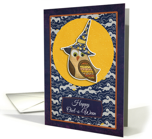 Halloween Cute Owl with a Pretty Hat card (1385620)
