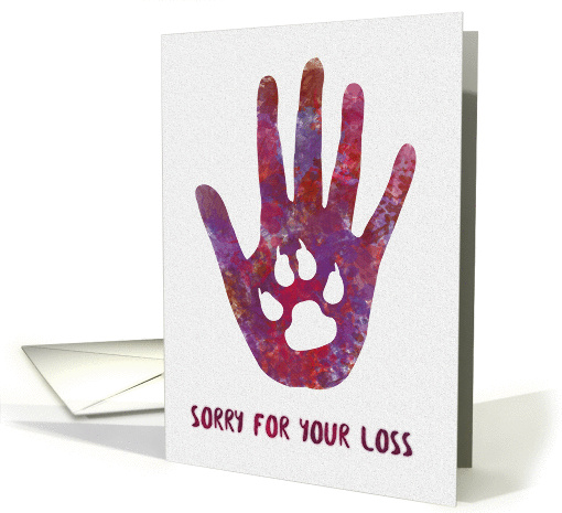 Pet Loss Paw in Hand Imprint card (1388194)