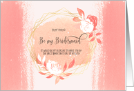 Be My Bridesmaid Watercolor floral card