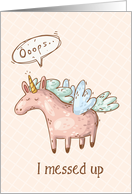 Ooop... I messed up Funny Unicorn card