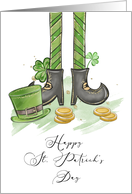 St. Patrick’s Day Leprechaun with Hat and Shamrock card