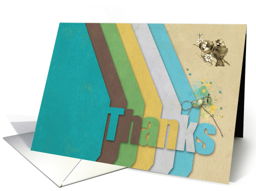 Thank You with Vintage Birds card (1988306)