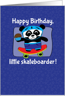 Birthday for Boy - Little Skateboarder Panda Bear on Blue with Stars card