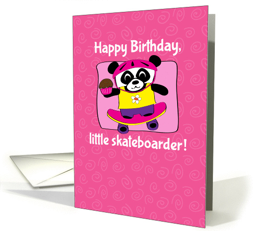 Birthday for Girl - Little Skateboarder Panda Bear on... (1147320)