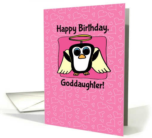Birthday for Goddaughter - Little Angel Penguin on Pink... (1147486)