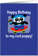 Birthday for Poppy - Little Skateboarder Panda Bear (Blue with Stars) card