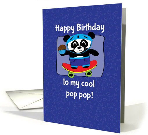 Birthday for Pop Pop - Little Skateboarder Panda Bear... (1148676)