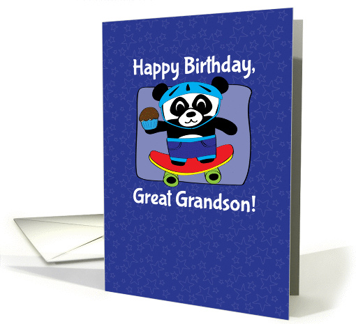 Birthday for Great Grandson - Little Skateboarder Panda... (1148744)
