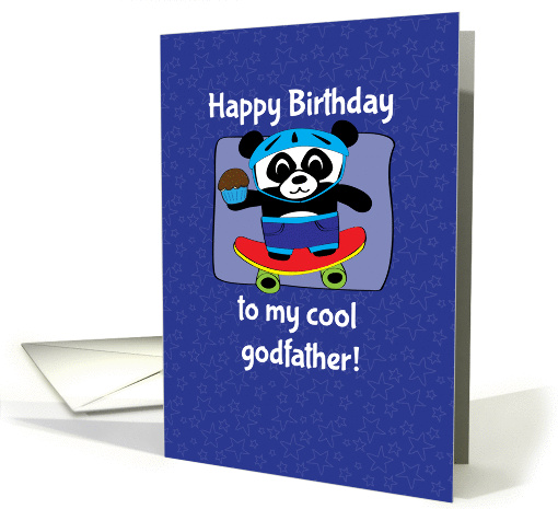 Birthday for Godfather - Little Skateboarder Panda Bear... (1148764)