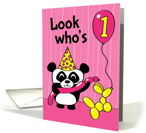 1st Birthday for Girl - Panda Bear with Balloon Animals... (1148802)