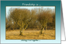 Two bushes in winter light - Friendship is faithfulness card