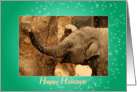 Little Elephant Stars Shower - Happy Holidays Christmas New Year green card