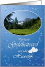 Mountain top hearts blue - Wedding Congrats Huwelijks Felicitaties card