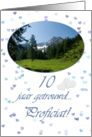 Mountain top hearts white - 10 jaar getrouwd Anniversary Congrats card