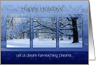 Reaching Far Winter Tree - Happy Holidays Dreams Business Employees card
