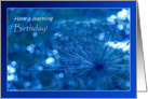 Birthday Sparkling Blue Imagination - flowers plants natural abstract card