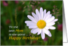 Happy Birthday, Mom - White daisy flowers natural card