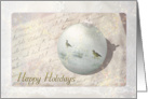 Victorian Holidays - Geese on Christmas ornament - Happy Holidays card