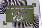 I love YOU Grandpa - zebra print grey khaki - Valentine’s Day card