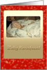 Baby Jesus in manger - Zalig Kerstfeest Christmas Dutch Nederlands -R card