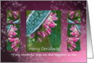 Merry Christmas Step son & Daughter in law - Hebe Pink Ice Crystals card